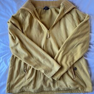 Vintage Land's End Yellow Fleece Half-Zip Sweatshirt